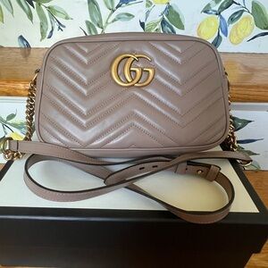 Authentic EUC Gucci Marmont Small Chain Shoulder Bag - Rose Porcelain